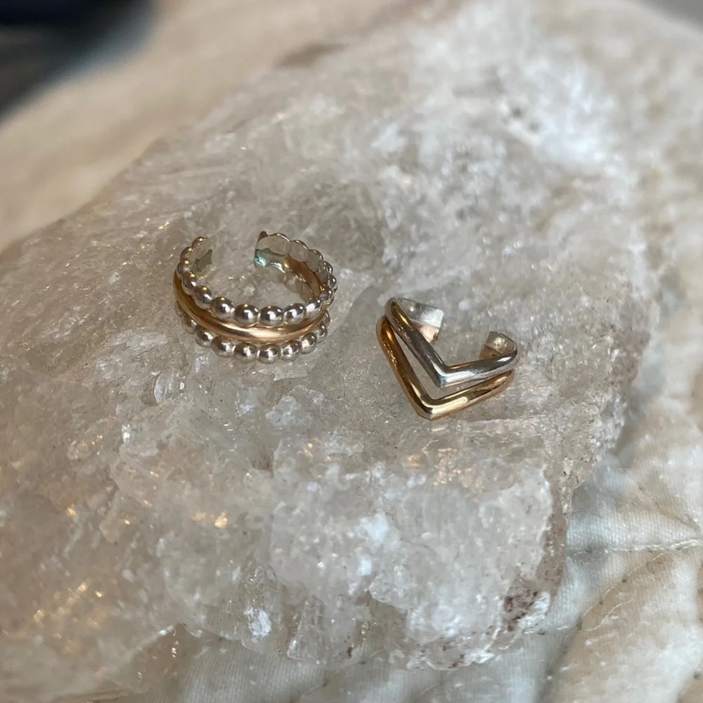 TWO silver and gold filled ear cuffs ๐๐ - Picture 1 of 8